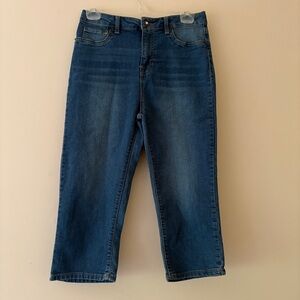 Faith Jeans Women’s Cropped Straight Leg Blue Denim Size 8 (Runs Small Fits 4-6)